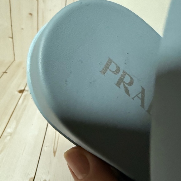 Prada Logo Plaque Rubber Fisherman Sandals Cielo Blue Sz 40 / 10 - Picture 10 of 15
